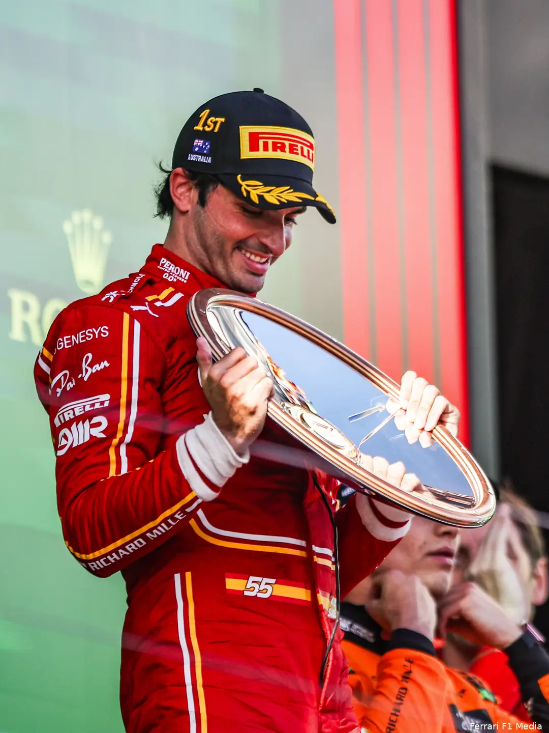 carlos sainz leclerc podium australie ferrari