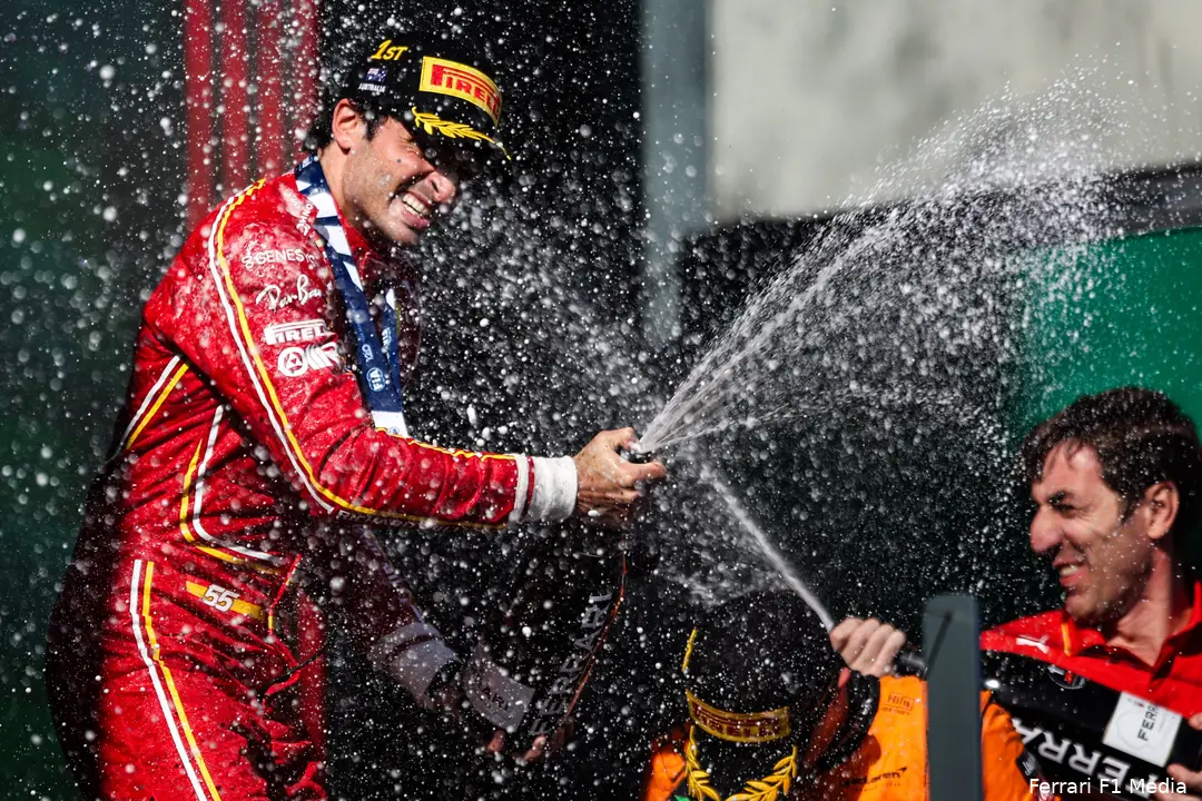 carlos sainz leclerc podium australie ferrari