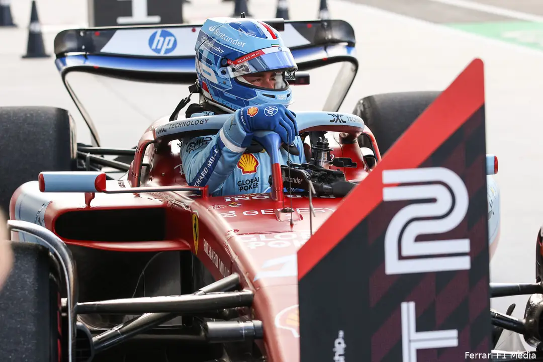 P2 voor Leclerc tijdens de sprintkwalificatie in Miami. (Foto: Ferrari F1 Media).
