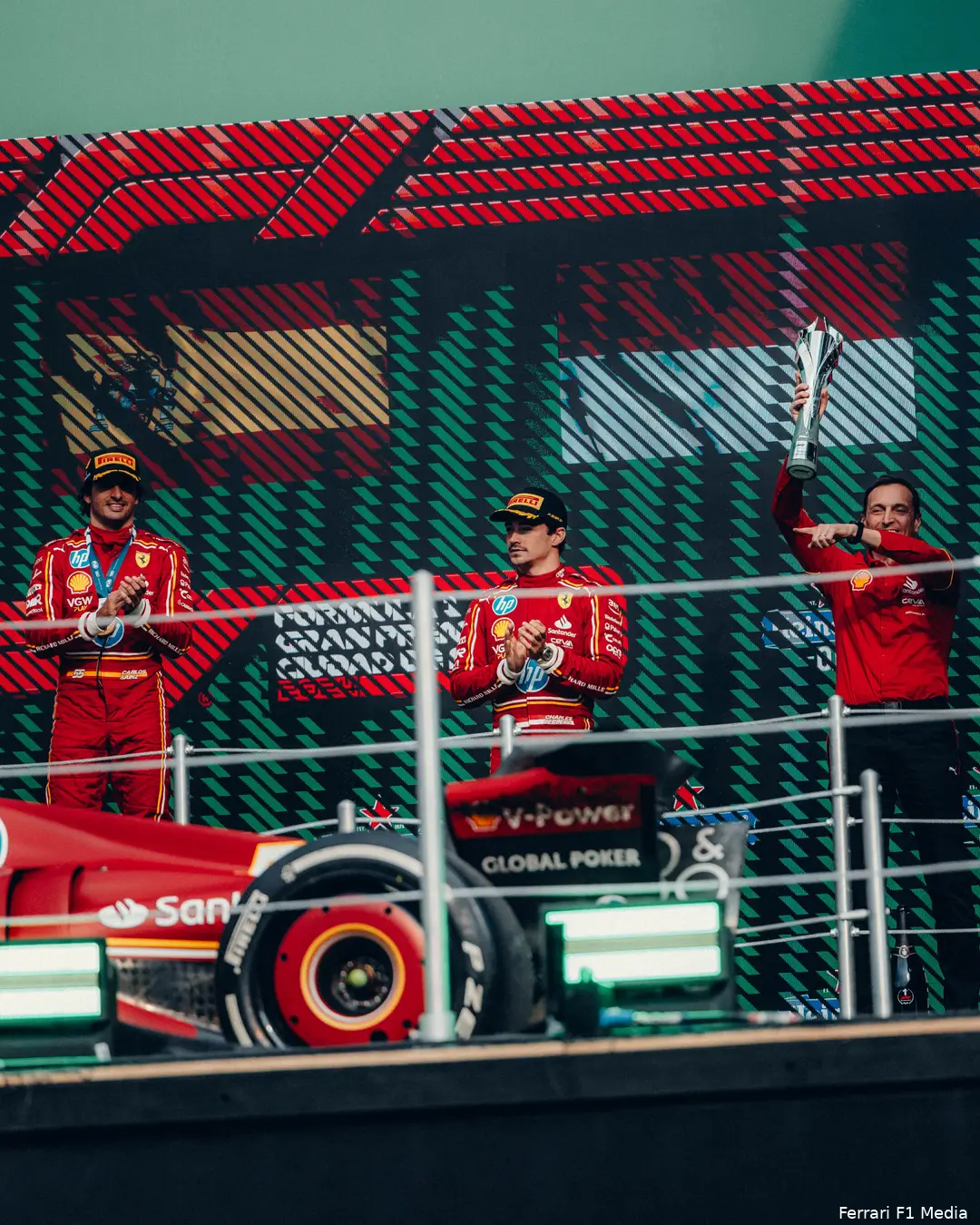 <i>Ferrari was weer goed vertegenwoordigd op het podium.</i>