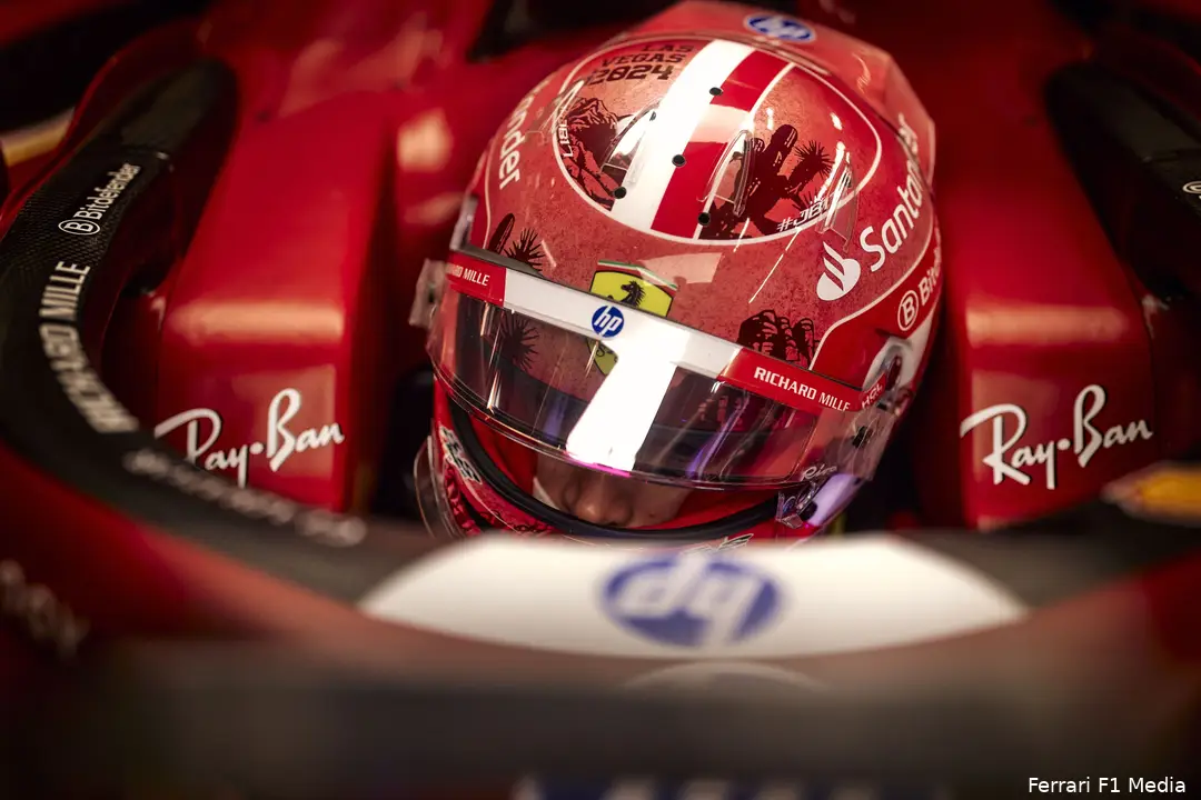 <i>Charles Leclerc heeft tien plaatsen gridstraf voor het verwisselen van zijn batterij.</i>