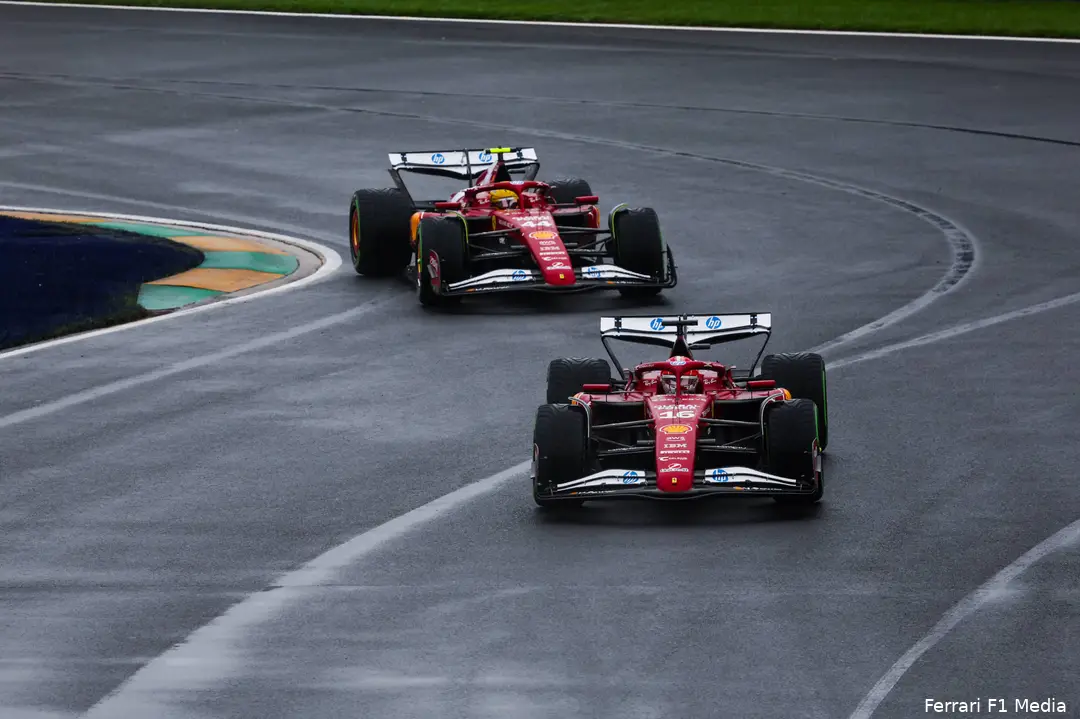 charles leclerc lewis hamilton ferrari gp australie zondag 2025