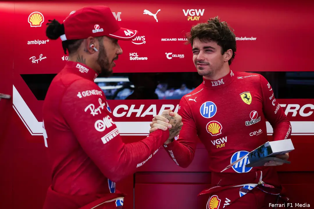 charles leclerc lewis hamilton ferrari gp oostenrijk 2025 zondag 3