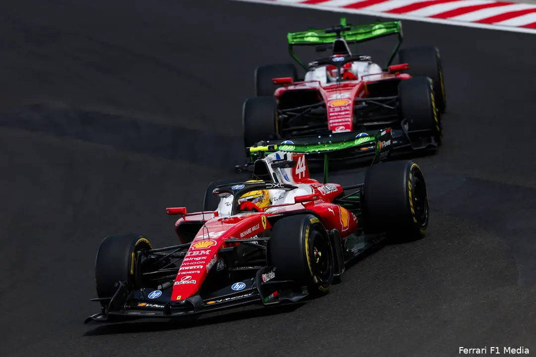 lewis-hamilton-charles-leclerc-ferrari-gp-hongarije-2026-vrijdag
