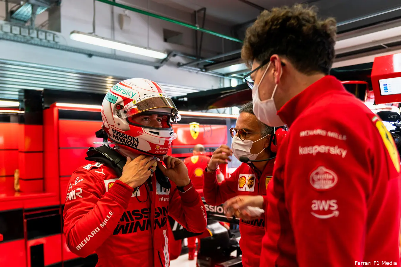Charles Leclerc Mattia Binotto Ferrari