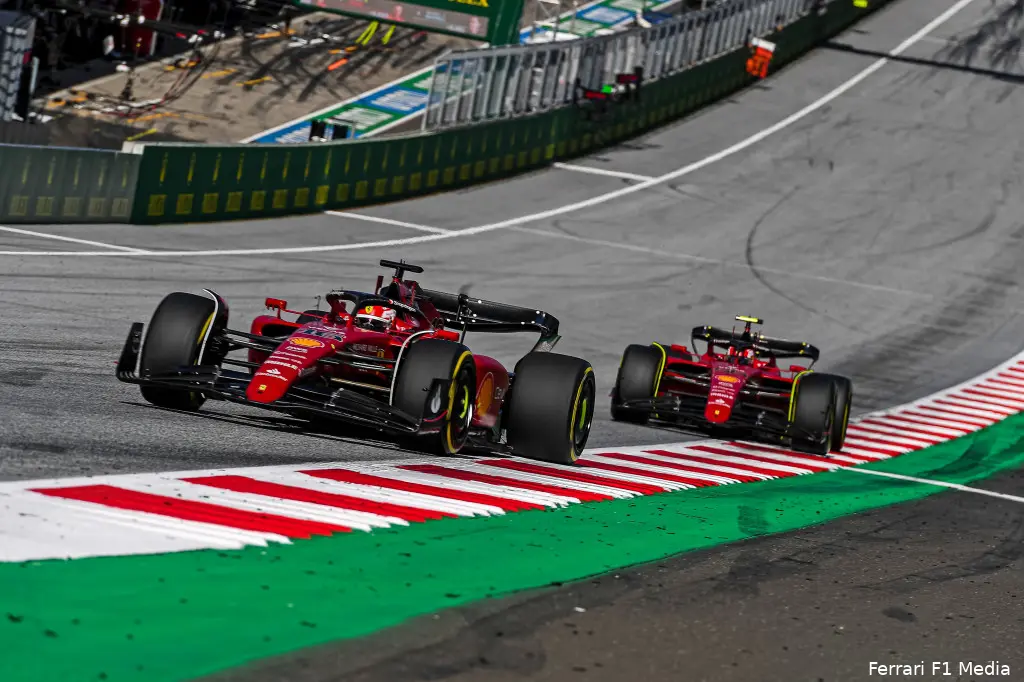 Charles Leclerc Carlos Sainz F1 75 Ferrari sprintrace GP Oostenrijk 2022 1