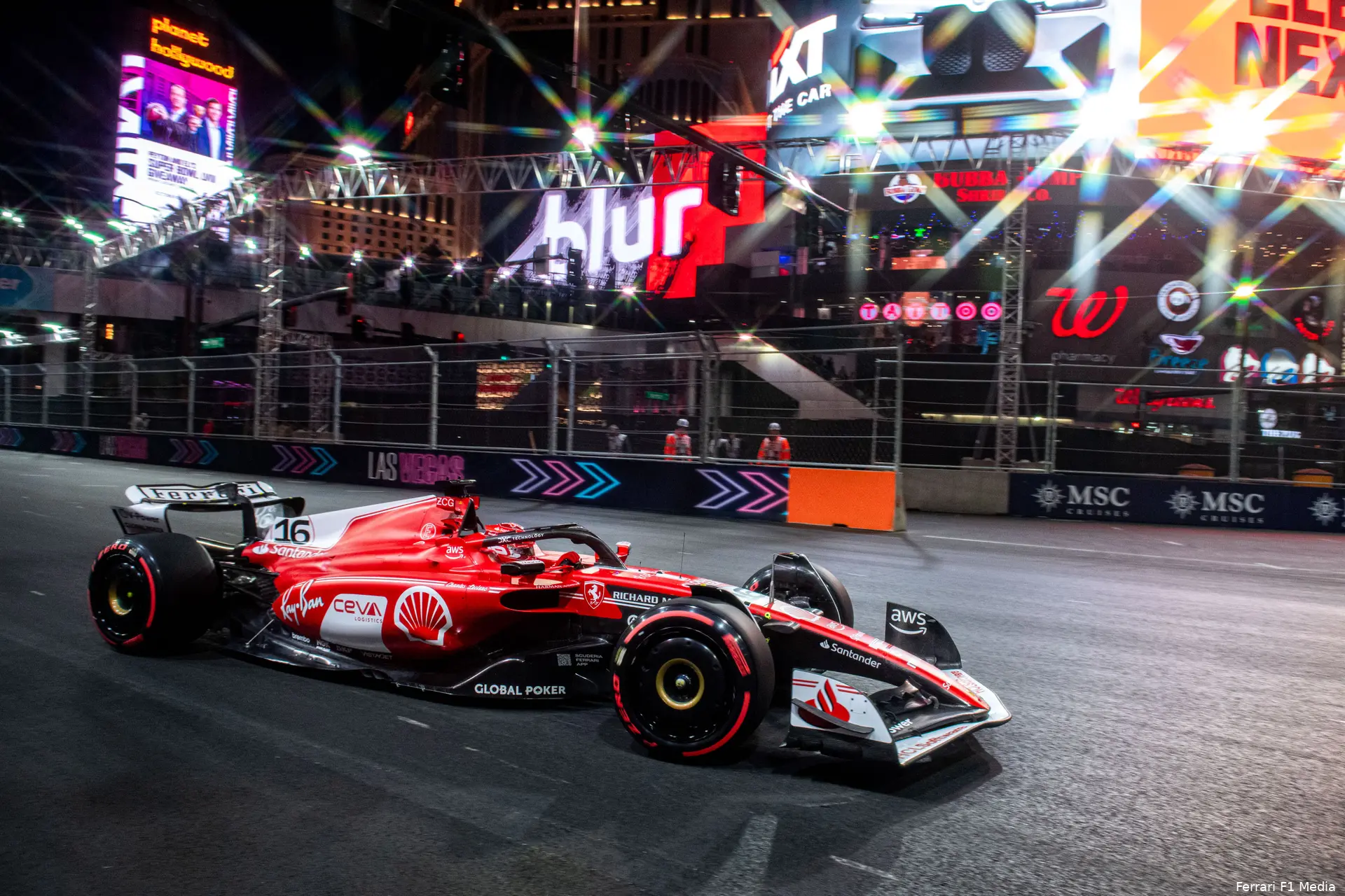 ferrari leclerc sainz lasvegas