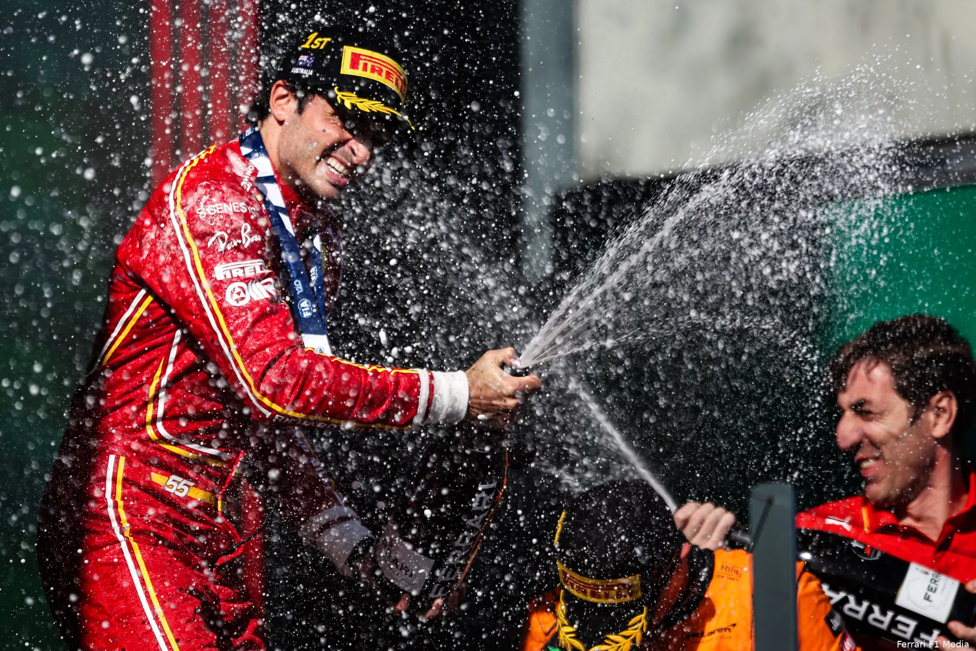 carlos sainz leclerc podium australie ferrari