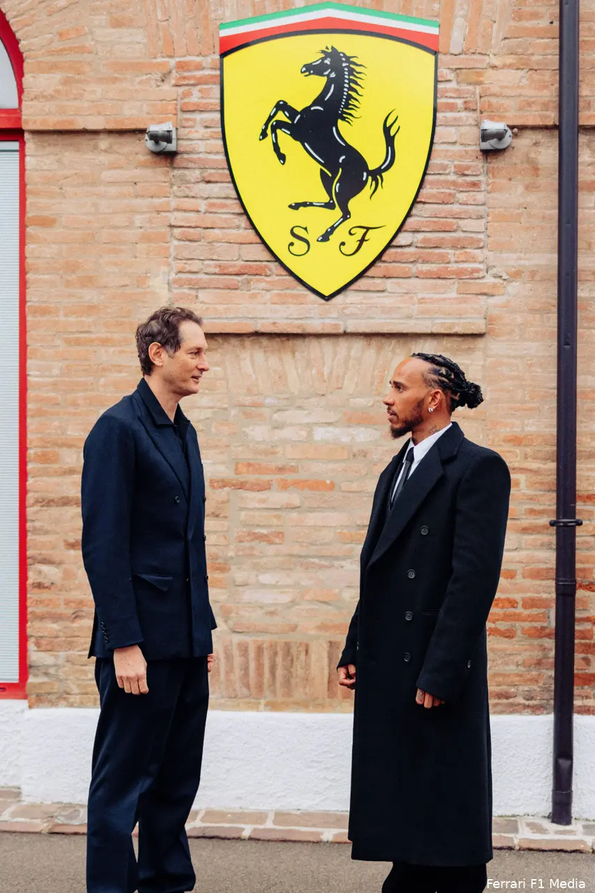lewis hamilton john elkann ferrari maranello