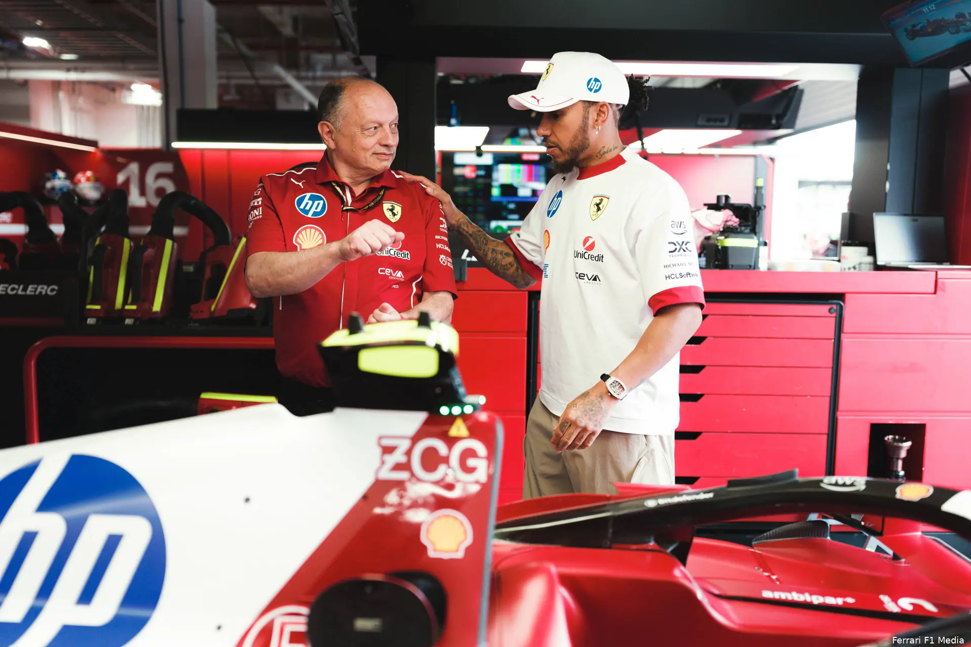 lewis hamilton fred vasseur ferrari 2025 miami