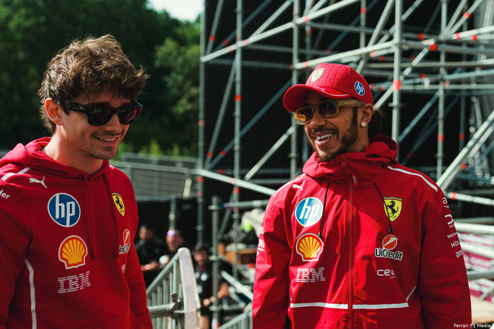 ferrari lewis hamilton charles leclerc gp belgie 2025 vrijdag 2