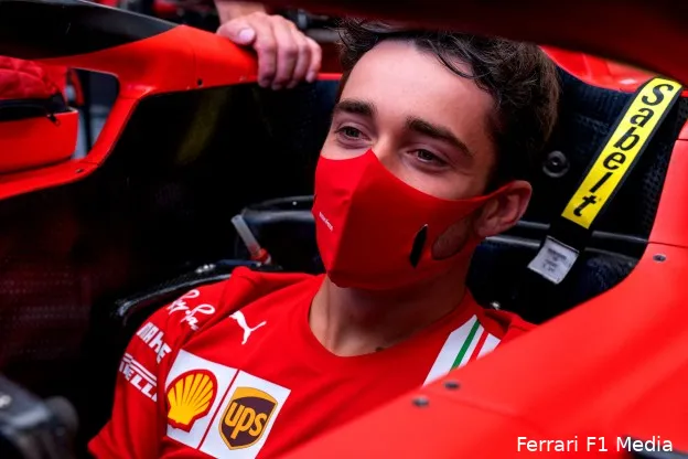 Leclerc cockpit ferrari