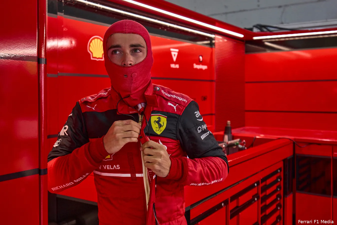 Charles Leclerc balaclava Ferrari