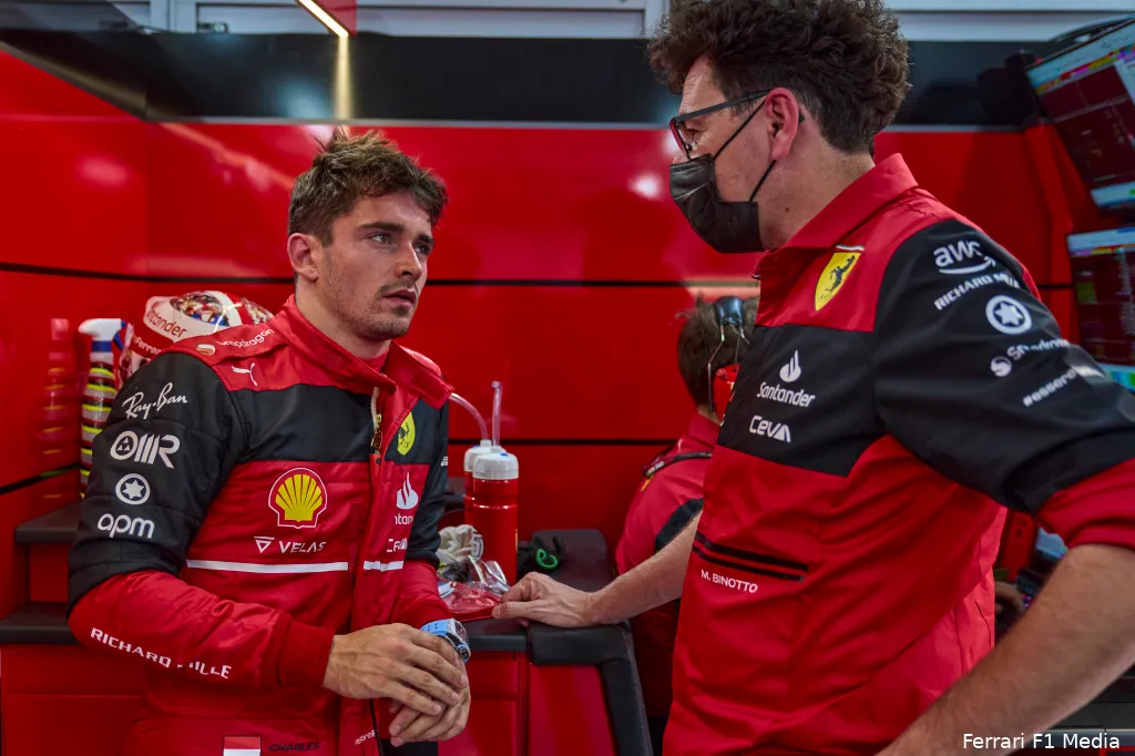 Charles Leclerc Mattia Binotto Ferrari GP Frankrijk 2022