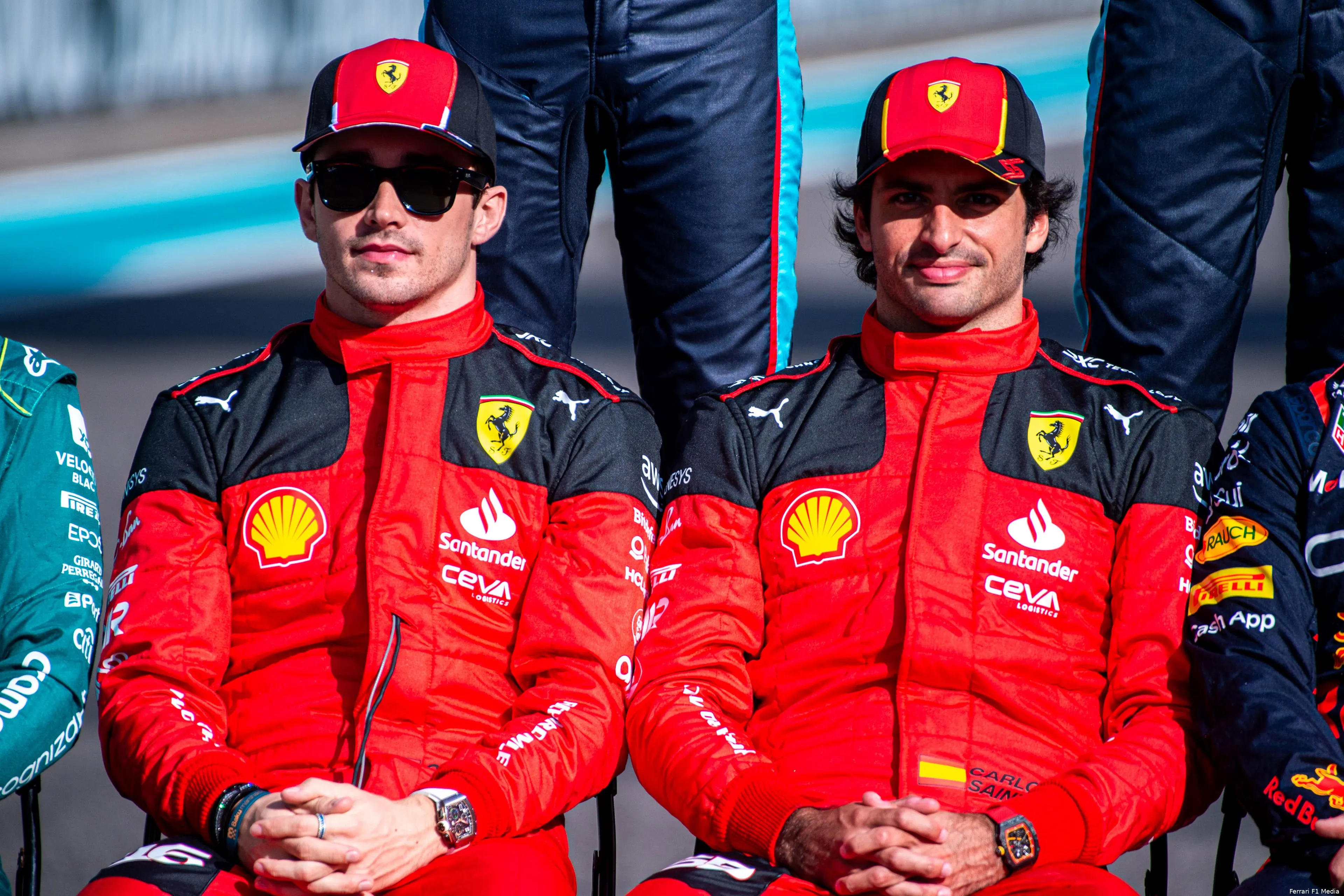 charles leclerc carlos sainz ferrari abu dhabi zondag 2023