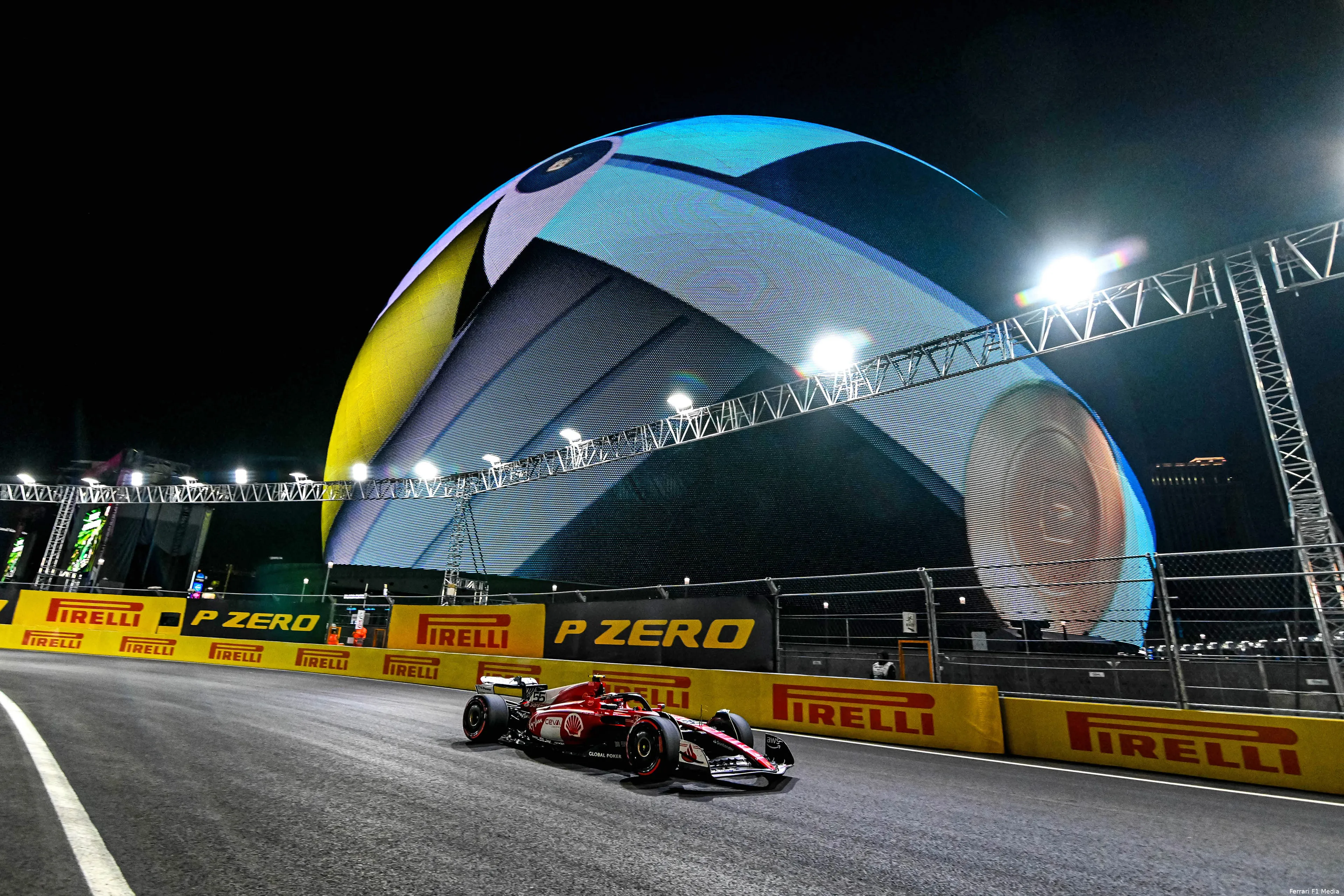 ferrari leclerc sainz lasvegas