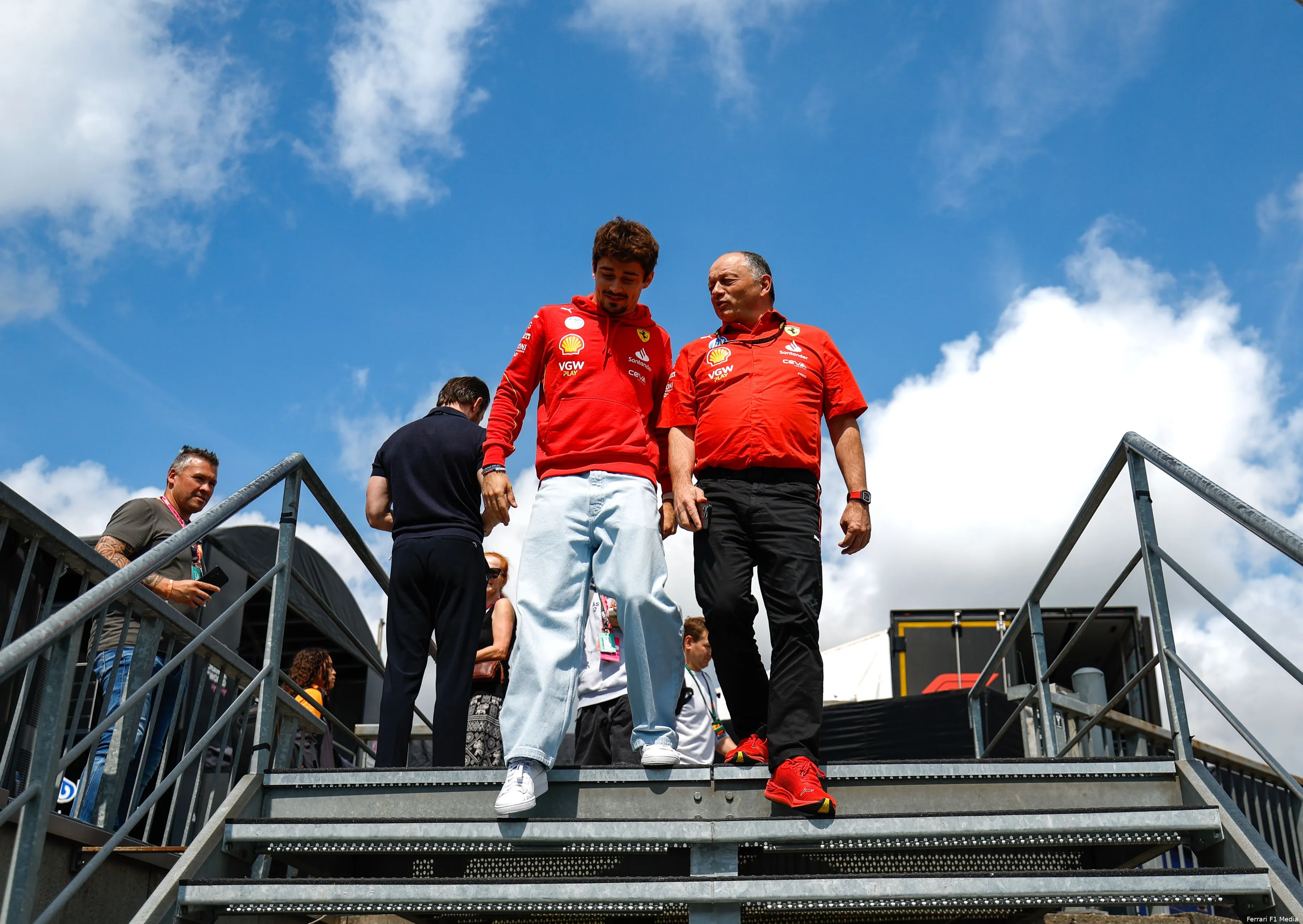 charles leclerc fred vasseur ferrari vrijdag gp belgie 2024