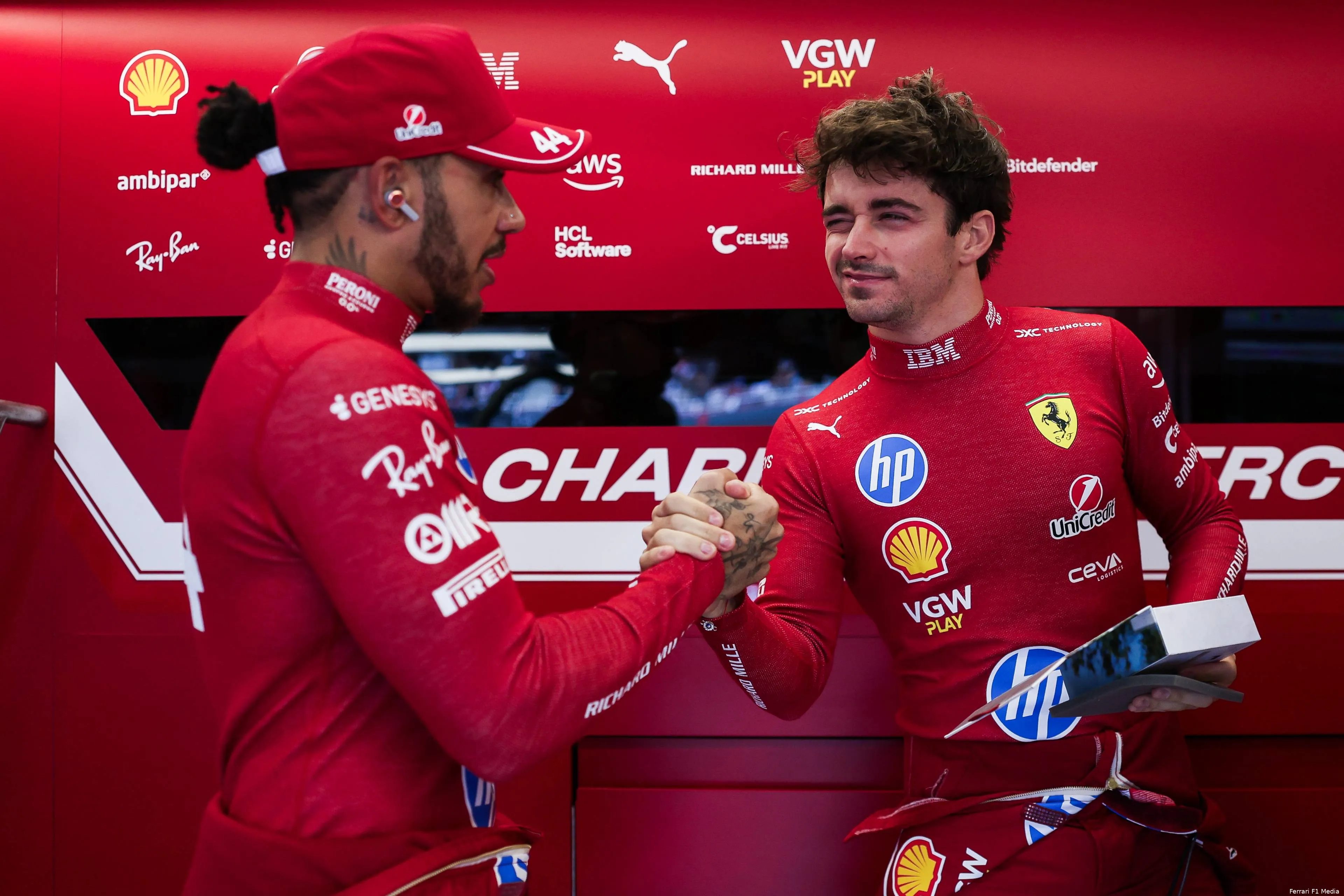 charles leclerc lewis hamilton ferrari gp oostenrijk 2025 zondag 3