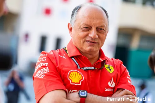 Fred Vasseur with blurred F1 paddock in the background at the 2024 Bahrain Grand Prix.&amp;nbsp;