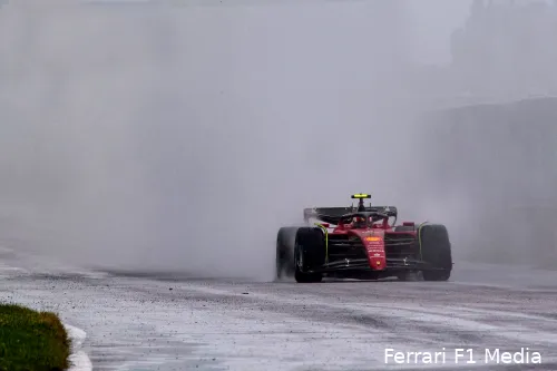 Carlos Sainz tijdens een snel rondje, kwalificatie GP Canada 2022 (Foto:
Ferrari F1 Media)