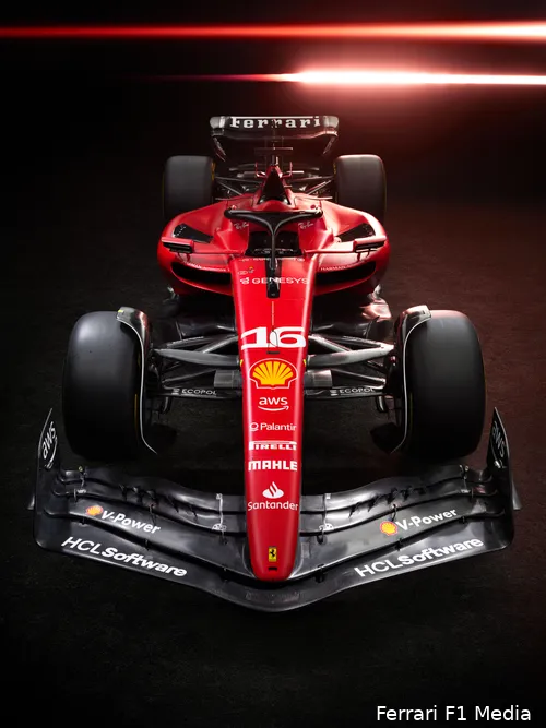 De controversiële vinnetjes op de voorvleugel van Ferrari.