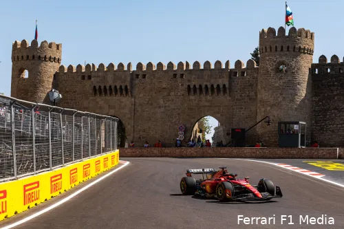 Charles Leclerc tijdens de kwalificatie, GP Azerbeidzjan, Baku City Circuit (Foto:
Ferrari F1 Media)