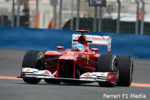 Alonso stormde op de zege af in Valencia tijdens het 2012-seizoen. (Foto: Ferrari F1 Media)