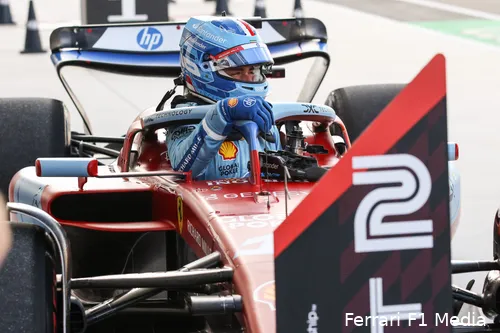 P2 voor Leclerc tijdens de sprintkwalificatie in Miami. (Foto: Ferrari F1 Media).