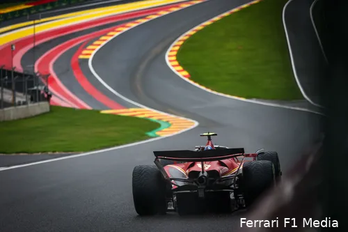 Sainz wist op Spa slechts zesde te worden. (Foto: Ferrari F1 Media)