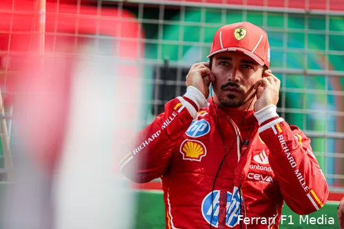 <i>Charles Leclerc pakte zijn derde podium op rij.</i>