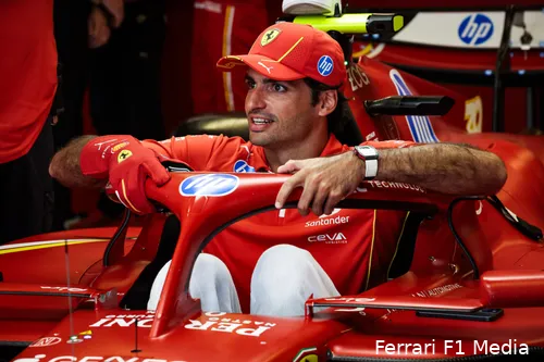 <i>Sainz hoopt de race morgen te kunnen winnen.</i>