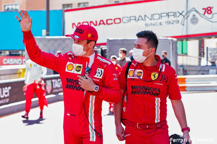 Leclerc trainde zich wel naar de poleposition in 2021, maar crashte ook en kon een dag later niet starten. (Foto: Ferrari F1 Media)