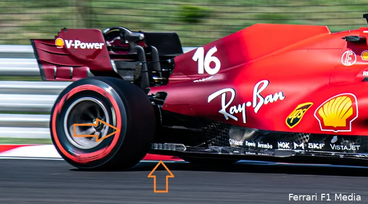 Bij de diffuser aan de achterkant van de Ferrari-bolide is meer ruimte vrijgemaakt (Foto: Ferrari F1 Media)