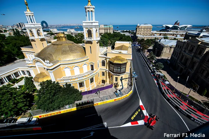 <i>Met name in de bochtige sectoren was Ferrari in Azerbeidzjan een stuk beter dan Red Bull.</i>