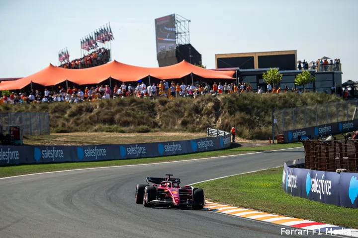 Charles
Leclerc, kwalificatie GP Nederland 2022 op het Circuit van Zandvoort (Foto:
Ferrari F1 Media)