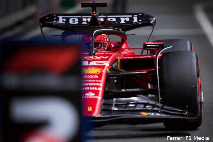 Chrles Leclerc tijdens de kwalificatie, GP Saoedi-Arabië 2023 (Foto:
Ferrari F1 Media)