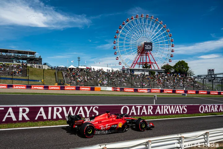 Leclerc vertrok beter uit de startblokken dan Sainz in Japan. (Foto: Ferrari F1 Media)