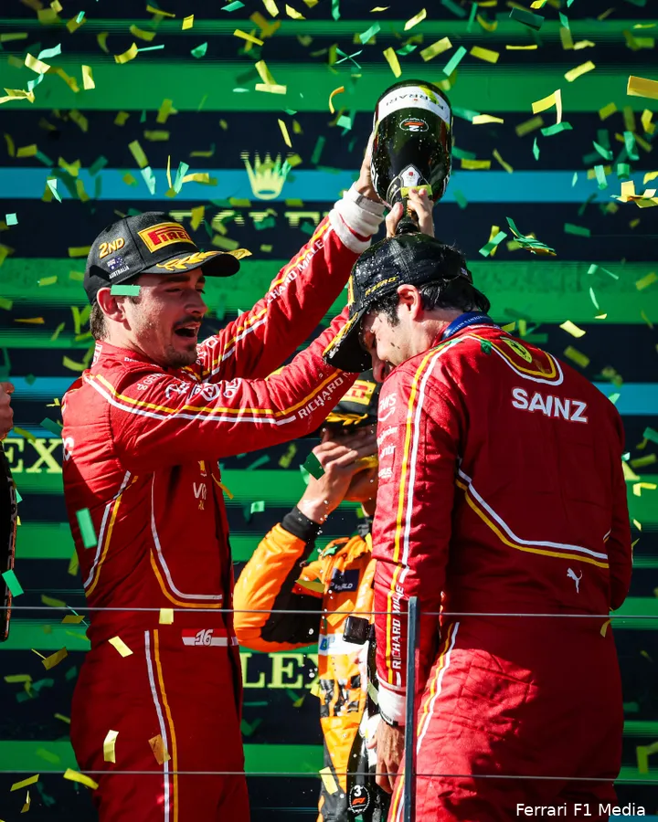 carlos sainz leclerc podium australie ferrari