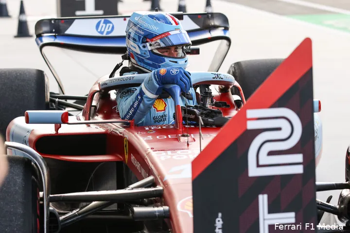 P2 voor Leclerc tijdens de sprintkwalificatie in Miami. (Foto: Ferrari F1 Media).