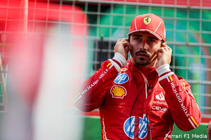 <i>Charles Leclerc pakte zijn derde podium op rij.</i>