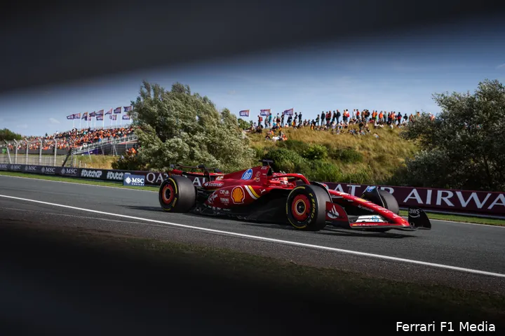 <i>Charles Leclerc deed het op zondag in Zandvoort goed met Ferrari.</i>