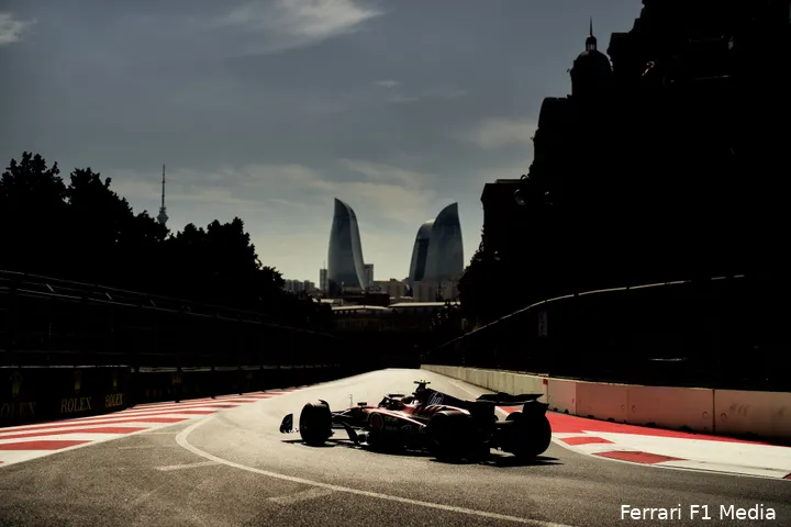 Leclerc op weg naar poleposition, Grand Prix van Azerbeidzjan 2024.