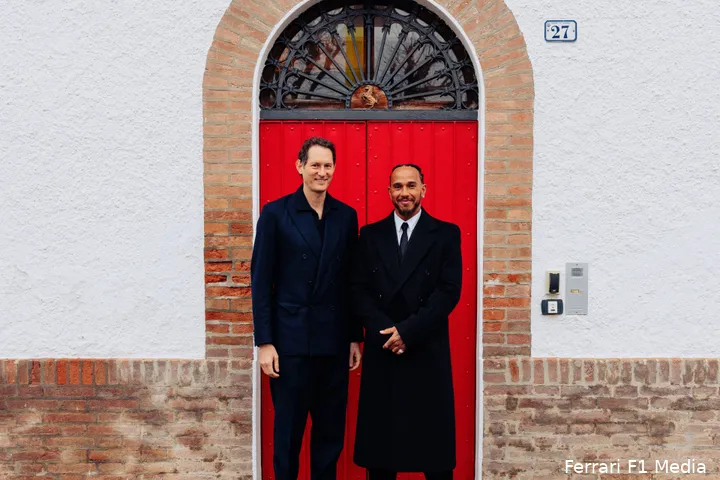 lewis hamilton john elkann ferrari maranello