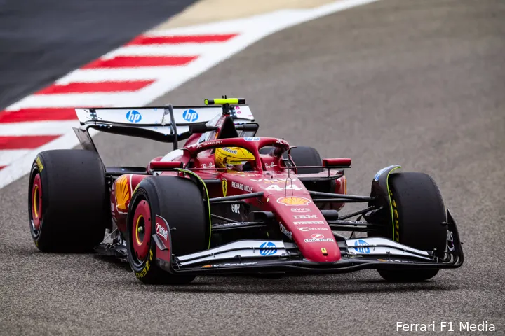 lewis hamilton ferrari testdag 1 bahrein 2025 2