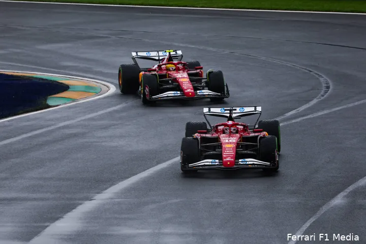 charles leclerc lewis hamilton ferrari gp australie zondag 2025