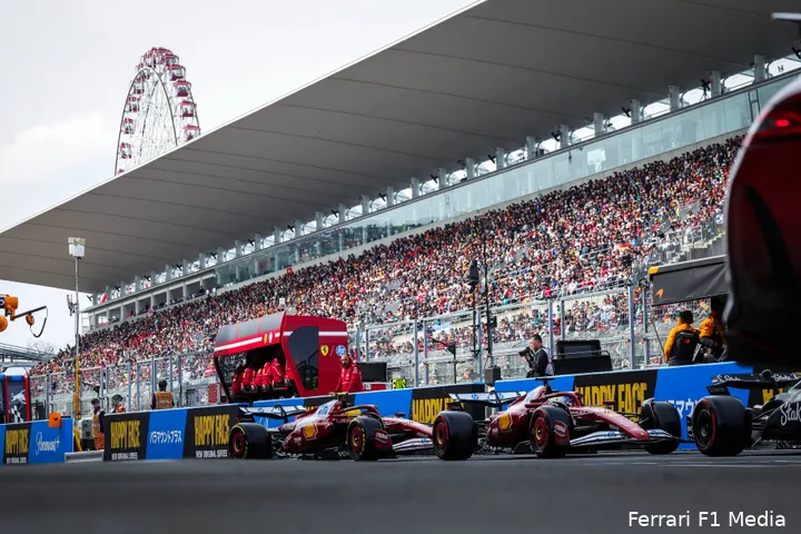 charles leclerc japan ferrari sf 25 kwalificatie 1 lewis hamilton pitstraat