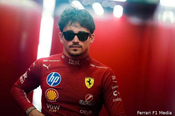 <i>Leclerc pakte zijn eerste podiumplek.</i>