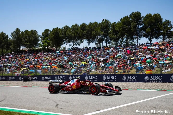Lewis Hamilton werd zesde in de Grand Prix van Spanje.