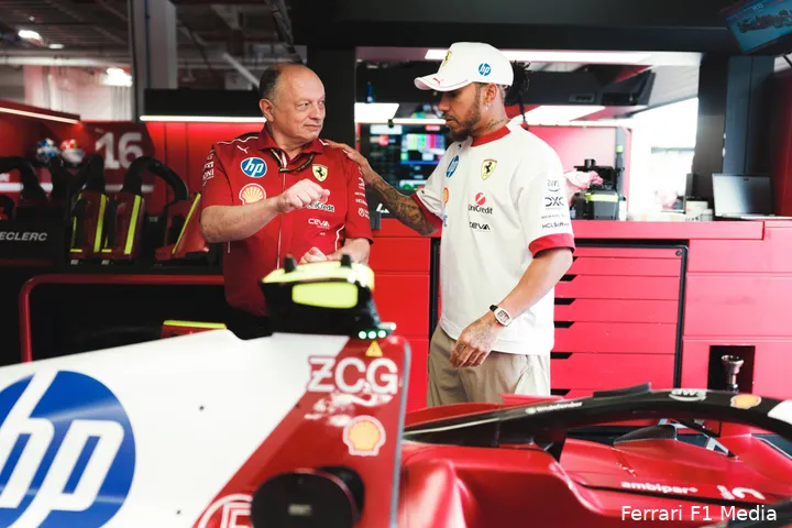 lewis hamilton fred vasseur ferrari 2025 miami