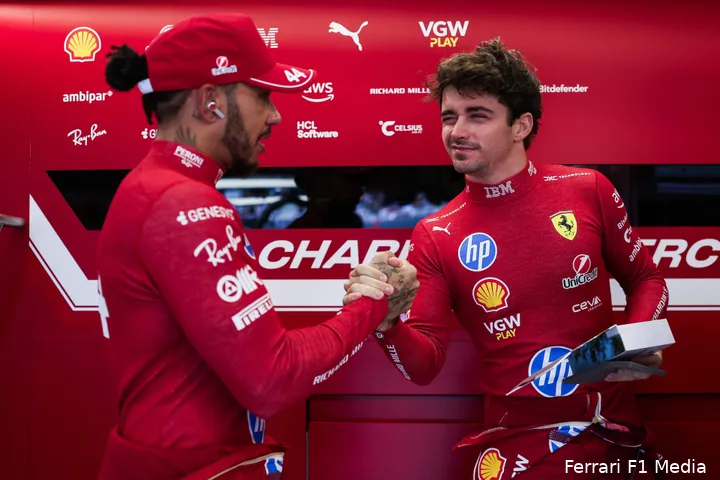 charles leclerc lewis hamilton ferrari gp oostenrijk 2025 zondag 3